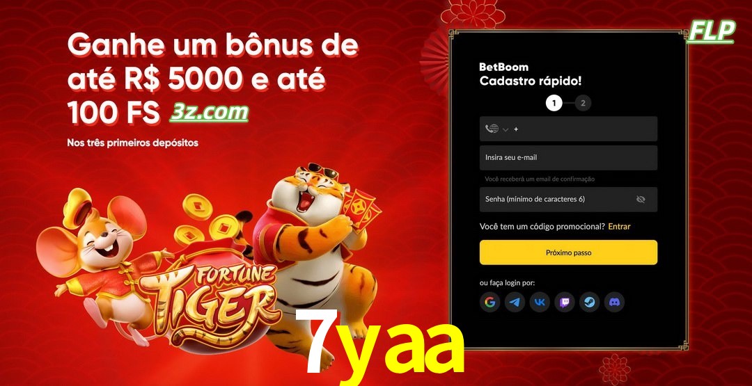 7yaa cassino Brasil bônus de boas-vindas até R$5000 e 100 free spins